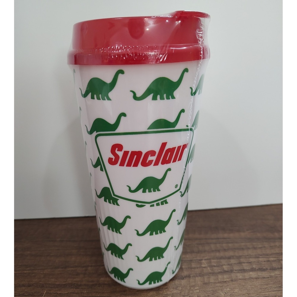 Sinclair Oil Dinosaur AOP Tumbler by Whirley 32 oz Coffee Cup White New Sealed
